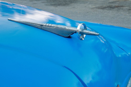 Picture of DETAIL OF HOOD ORNAMENT ON BLUE CLASSIC AMERICAN BUICK CAR IN HABANA-HAVANA-CUBA