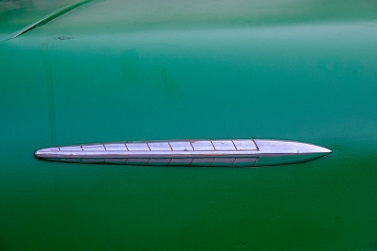 Picture of DETAIL OF GREEN CLASSIC AMERICAN PONTIAC CAR IN HABANA-HAVANA-CUBA