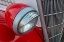 Picture of DETAIL OF HEAD LIGHT AND GRILL ON RED CLASSIC AMERICAN FORD IN HABANA-HAVANA-CUBA