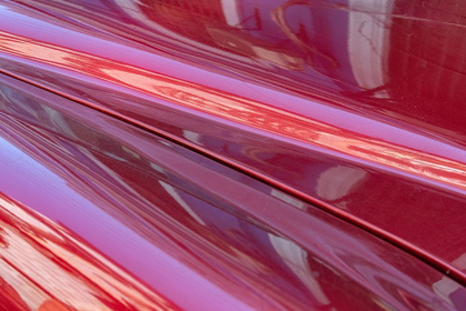 Picture of CLOSE-UP OF REFLECTIONS IN A CLASSIC RED AMERICAN CAR IN VIEJA-OLD HABANA-HAVANA-CUBA