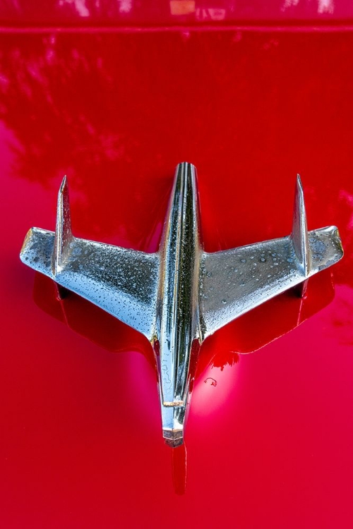 Picture of DETAIL OF A CLASSIC BLUE AMERICAN CAR IN VIEJA-OLD HABANA-HAVANA-CUBA