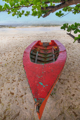 Picture of CARIBBEAN-GRENADA-ISLAND OF CARRIACOU WOODEN FISHING BOAT ON BEACH