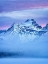 Picture of CANADA-ALBERTA-BANFF NATIONAL PARK-DUSK AND FOG AT MOUNT HECTOR AND BOW LAKE