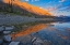 Picture of CANADA-ALBERTA-JASPER NATIONAL PARK SUNSET ON MEDICINE LAKE