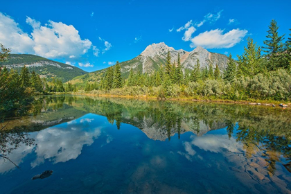 Picture of CANADA-ALBERTA-KANANASKIS COUNTRY MOUNT LORETTE REFLECTS IN LORETTE PONDS
