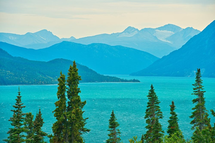 Picture of CANADA-BRITISH COLUMBIA TUTSHI LAKE AND COAST MOUNTAINS LANDSCAPE