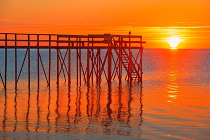 Picture of CANADA-MANITOBA-MATLOCK PIER AT SUNRISE ON LAKE WINNIPEG