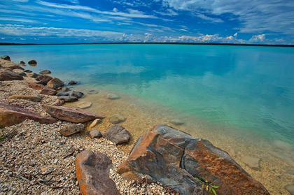 Picture of CANADA-MANITOBA-LITTLE LIMESTONE LAKE LAKE AND ROCKS ON SHORE