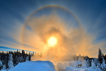 Picture of CANADA-MANITOBA-PISEW FALLS PROVINCIAL PARK-HALO ABOVE RIVER AT PISEW FALLS