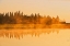 Picture of CANADA-MANITOBA-RIDING MOUNTAIN NATIONAL PARK FOG RISING ABOVE WHIRLPOOL LAKE AT SUNRISE