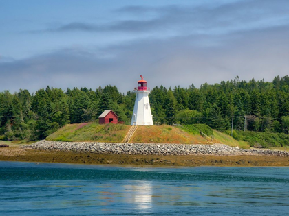 Picture of MAINE-LUBEC MULHOLLAND POINT LIGHTHOUSE AS SEEN FROM THE TOWN OF LUBEC-MAINE