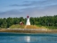 Picture of MAINE-LUBEC MULHOLLAND POINT LIGHTHOUSE AS SEEN FROM THE TOWN OF LUBEC-MAINE