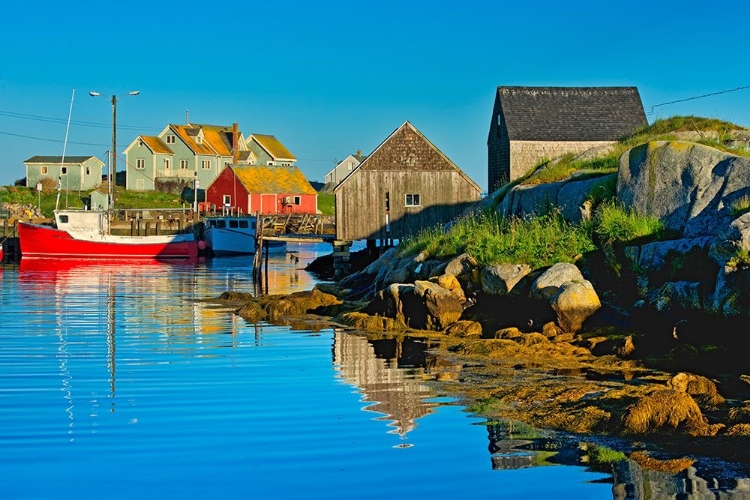 Picture of CANADA-NOVA SCOTIA-PEGGYS COVE FISHING BOATS IN VILLAGE HARBOR