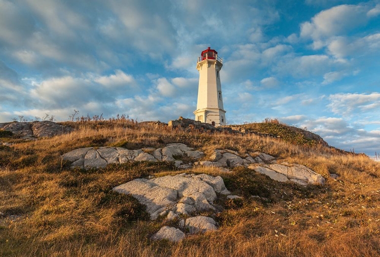 Picture of CANADA-NOVA SCOTIA-LOUISBOURG-LOUISBOURG LIGHTHOUSE-DUSK