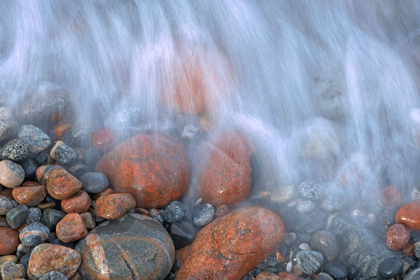 Picture of CANADA-ONTARIO-ROSSPORT WAVES CRASHING ON ROCKS ALONG LAKE SUPERIOR