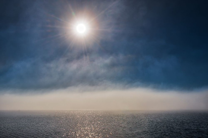 Picture of CANADA-ONTARIO-LONGLAC SUNBURST AND FOG ON LONG LAKE
