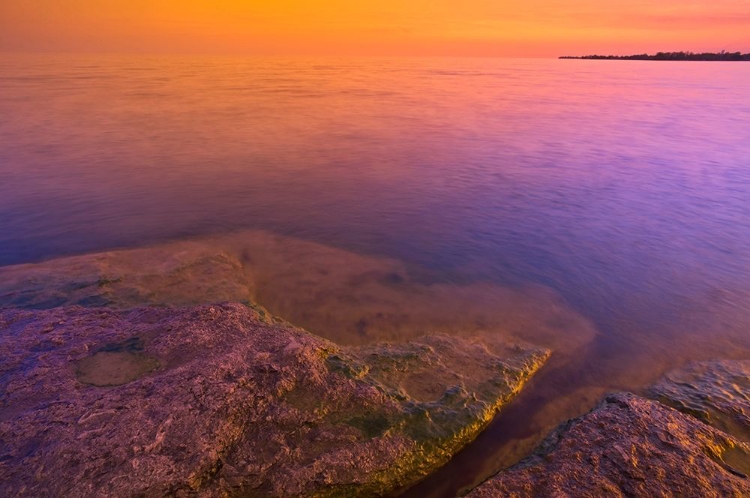 Picture of CANADA-ONTARIO-SELKIRK MORNING LIGHT ON ROCKY SHORELINE OF LAKE ERIE