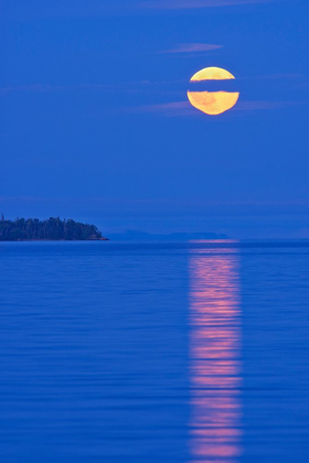 Picture of CANADA-ONTARIO-ROSSPORT FULL MOON RISING OVER LAKE SUPERIOR