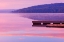 Picture of CANADA-ONTARIO-ALGONQUIN PROVINCIAL PARK-DOCK AND FOG ON LAKE OF TWO RIVERS