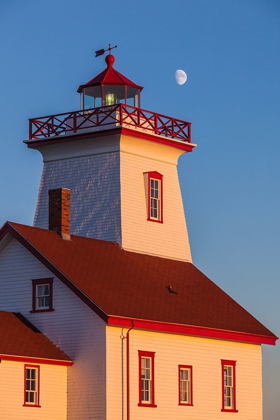 Picture of CANADA-PRINCE EDWARD ISLAND-WOOD ISLANDS-WOOD ISLANDS LIGHTHOUSE-SUNSET