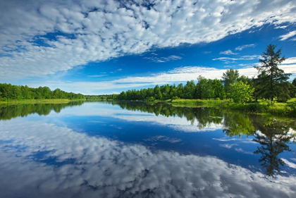 Picture of CANADA-QUEBEC-LATULIPE CLOUD REFLECTION ON RIVIERE FRASER