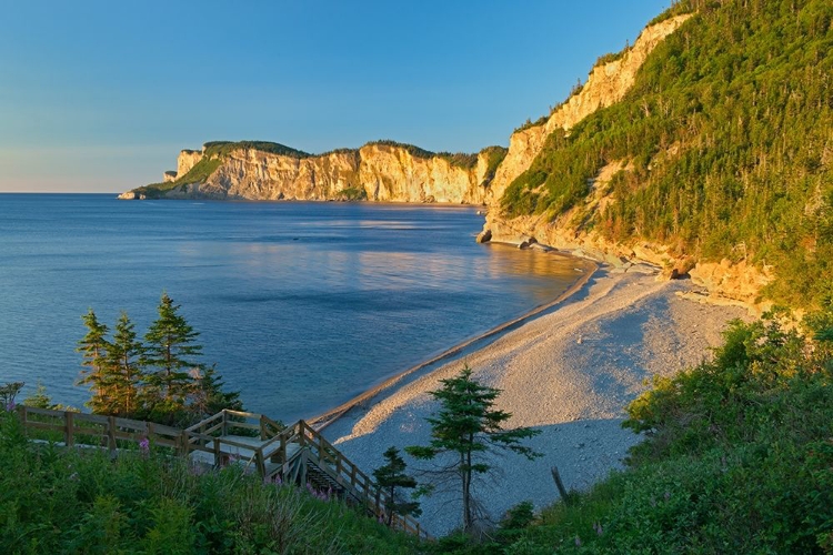 Picture of CANADA-QUEBEC-FORILLON NATIONAL PARK LIMESTONE CLIFFS ALONG BAY