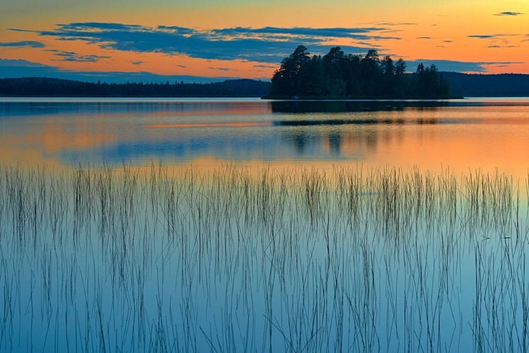 Picture of CANADA-QUEBEC-BELLETERRE SUNSET REFLECTION ON LAC DES SABLES