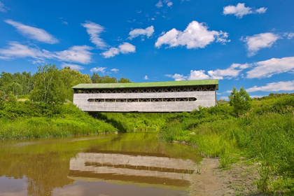 Picture of CANADA-QUEBEC-ST-BRUNO-DE-GUIGUES COVERED BRIDGE OVER RIVER