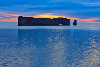 Picture of CANADA-QUEBEC-PERCE PERCE ROCK IN ATLANTIC OCEAN AT SUNSET
