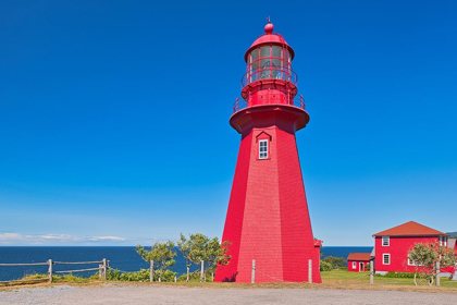 Picture of CANADA-QUEBEC-LA MARTRE LIGHTHOUSE ON THE SHORE OF ST LAWRENCE RIVER
