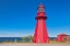 Picture of CANADA-QUEBEC-LA MARTRE LIGHTHOUSE ON THE SHORE OF ST LAWRENCE RIVER