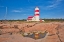 Picture of CANADA-QUEBEC-POINTE-DES-MONTS LIGHTHOUSE ON SHORE OF ST LAWRENCE RIVER