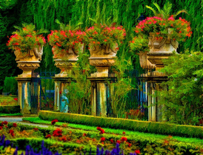 Picture of AUSTRIA-SALZBURG ABSTRACT OF FORMAL GARDENS AT MIRABELL PALACE