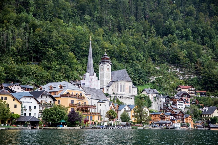 Picture of AUSTRIA-HALLSTATT-TOWN OF HALLSTATT AS SEEN FROM LAKE HALLSTATT 