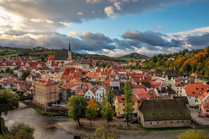 Picture of LOOKING DOWN ONTO THE VILLAGE OF CESKY KRUMLOV-CZECH REPUBLIC