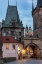 Picture of ARCH OF LESSER TOWN BRIDGE TOWER ON CHARLES BRIDGE WITH ST NICHOLAS CHURCH IN PRAGUE-CZECH REPUBLIC