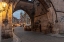 Picture of ARCH OF LESSER TOWN BRIDGE TOWER ON CHARLES BRIDGE WITH ST NICHOLAS CHURCH IN PRAGUE-CZECH REPUBLIC