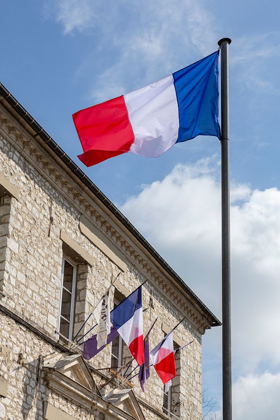 Picture of FRANCE-GIVERNY FLAGS OF FRANCE IN TOWN 