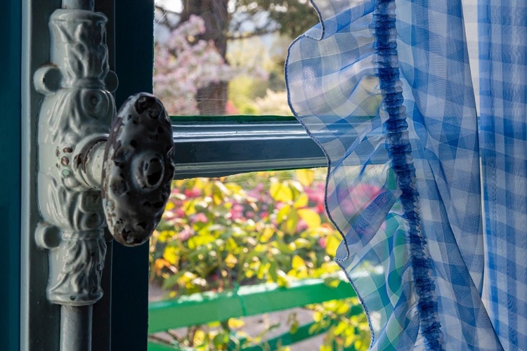 Picture of FRANCE-GIVERNY LOOKING OUT AT GARDEN FROM KITCHEN IN MONETS HOUSE 