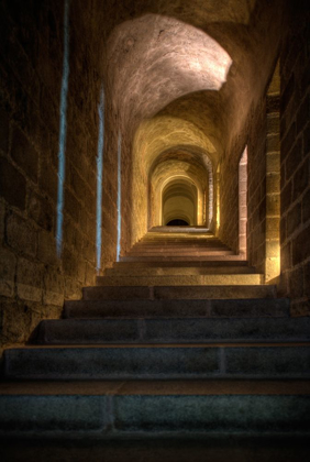 Picture of STAIRS AND HALLWAY IN MONT SAINT-MICHEL ON THE NORMANDY COAST OF FRANCE