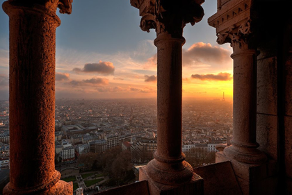 Picture of SUNSET IN PARIS-FRANCE FROM THE SCREECHER WITH DISTANT EIFFEL TOWER