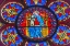 Picture of VIRGIN MARY-JESUS CHRIST STAINED GLASS-NOTRE DAME CATHEDRAL-PARIS-FRANCE 