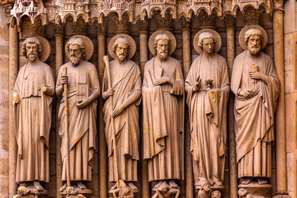 Picture of BIBLICAL SAINT STATUES AND DOOR-NOTRE DAME CATHEDRAL-PARIS-FRANCE 