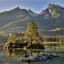 Picture of GERMANY-BAVARIA-RAMSAU BEI BERCHTESGADEN-LAKE HINTERSEE IN MORNING LIGHT