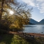 Picture of SUNRISE AT LAKE AND VILLAGE SCHLIERSEE IN THE BAVARIAN ALPS DURING AUTUMN-BAVARIA-GERMANY