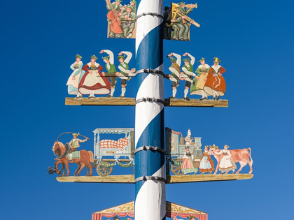 Picture of TRADITIONAL BAVARIAN MAYPOLE (MAIBAUM) VILLAGE SCHLIERSEE IN THE BAVARIAN ALPS-BAVARIA-GERMANY