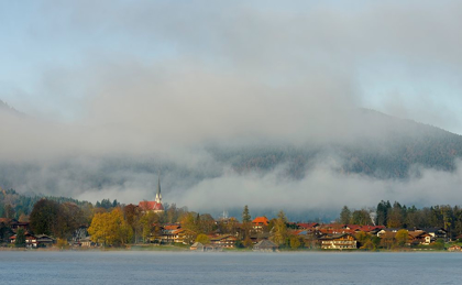 Picture of VIEW TOWARDS BAD WIESSEE LAKE TEGERNSEE NEAR VILLAGE ROTTACH EGERN IN THE BAVARIAN ALPS 