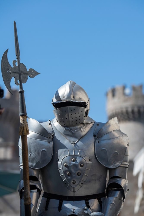 Picture of GREECE-RHODES MEDIEVAL OLD TOWN (UNESCO) SUIT OF ARMOR WITH PALACE OF THE GRAND MASTER