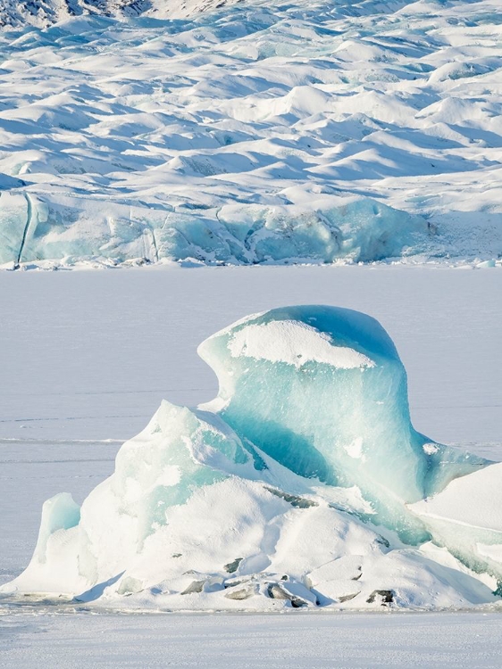 Picture of GLACIER FJALLSJOEKULL AND FROZEN GLACIAL LAKE FJALLSARLON IN VATNAJOKULL NATIONAL PARK