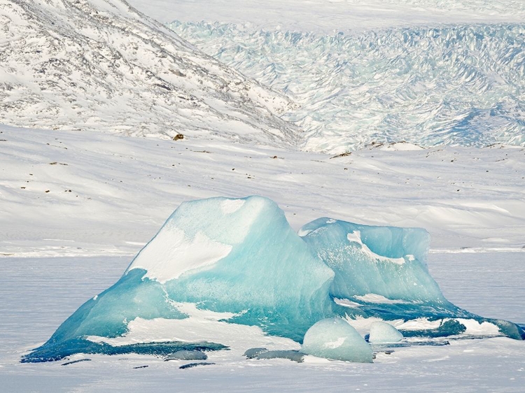 Picture of FROZEN GLACIAL LAKE FJALLSARLON IN VATNAJOKULL NATIONAL PARK VIEW TOWARDS GLACIER BREIDAMERKURJOKULL